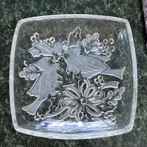 Elegant Clear Glass Holiday Decor Plate